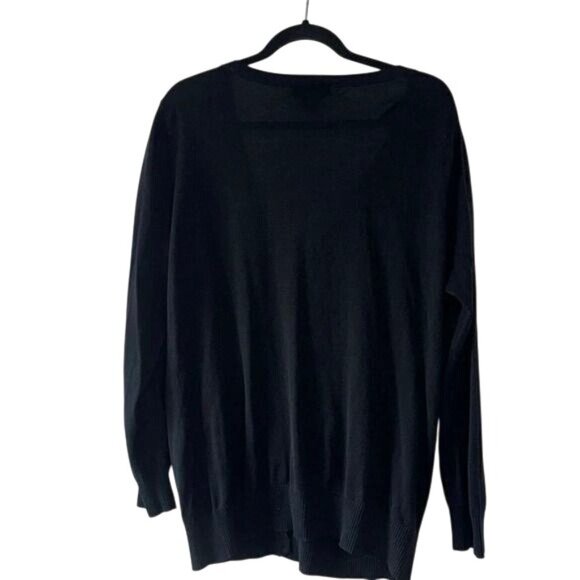 Forever 21+ Black Button Front Cardigan Sweater 2X Plus Size Long Sleeve With Po - Picture 5 of 6